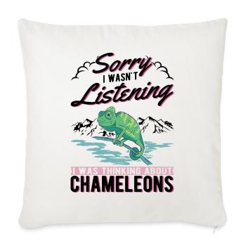 Idée cadeau caméléon caméléon - Housse de coussin décorative 45 x 45 cm - blanc nature - Devant