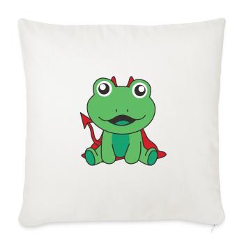 Frog Happy Halloween Devil Costume - Sofa pillowcase 17,3'' x 17,3'' (45 x 45 cm) - natural white - Front