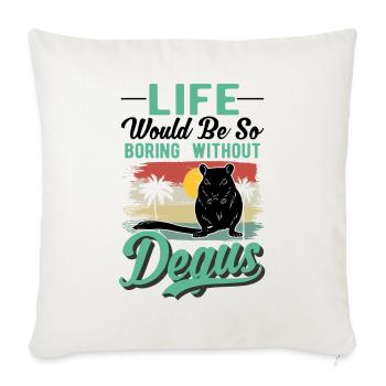 Degu Cadeau Arbuste Rat Forest Degu - Housse de coussin décorative 45 x 45 cm - blanc nature - Devant