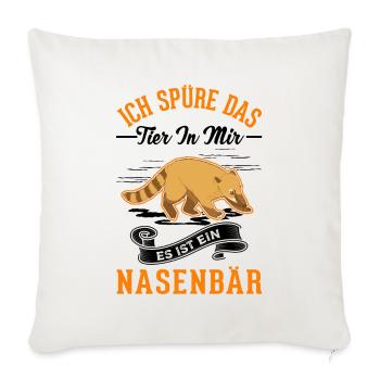 Nasenbär Coati Rüsselbär - Sofakissenbezug 45 x 45 cm - Naturweiß  - Vorne
