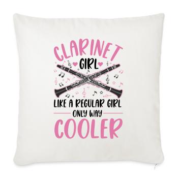 Clarinette Clarinettiste - Housse de coussin décorative 45 x 45 cm - blanc nature - Devant