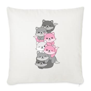Demigirl Flag Pride LGBTQ Cute Fox Stack - Sofa pillowcase 17,3'' x 17,3'' (45 x 45 cm) - natural white - Front