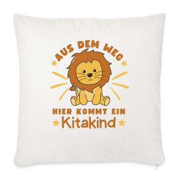 Aus Dem Weg Hier Kommt Ein Kitakind Löwe - Sofakissenbezug 45 x 45 cm - Naturweiß  - Vorne
