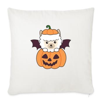 Alpaga Happy Halloween Pumpkin Bat Costume - Housse de coussin décorative 45 x 45 cm - blanc nature - Devant