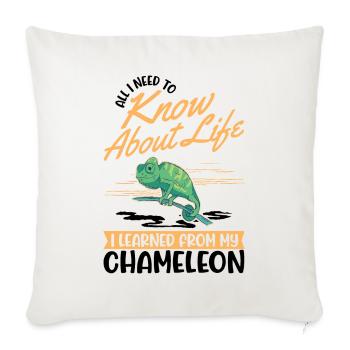 Caméléon Cadeau Caméléon - Housse de coussin décorative 45 x 45 cm - blanc nature - Devant
