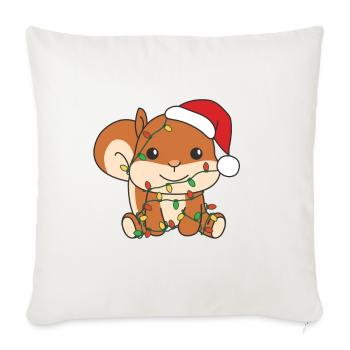 Squirrels Christmas Winter Animals Squirrels - Sofa pillowcase 17,3'' x 17,3'' (45 x 45 cm) - natural white - Front