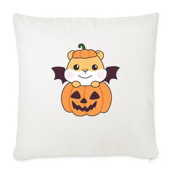 Hamster Happy Halloween Pumpkin Bat Costume - Sofa pillowcase 17,3'' x 17,3'' (45 x 45 cm) - natural white - Front