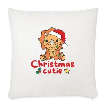 Triceratops Weihnachten Dinos Christmas Cutie - Sofa pillowcase 17,3'' x 17,3'' (45 x 45 cm) - natural white - Front