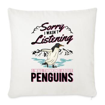 Pingouin Manchot Empereur Pingouin Manchot aux yeux jaunes - Housse de coussin décorative 45 x 45 cm - blanc nature - Devant