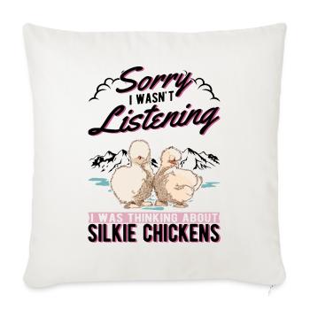 Silk Chicken Cadeau Silkie Chicken Silkie Chicken - Housse de coussin décorative 45 x 45 cm - blanc nature - Devant