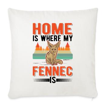 Zuhause ist wo mein Fennek ist - Sofakissenbezug 45 x 45 cm - Naturweiß  - Vorne