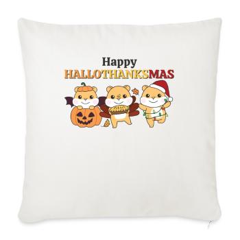 Happy Hallothanksmas Hamster Christmas Hamster - Sofa pillowcase 17,3'' x 17,3'' (45 x 45 cm) - natural white - Front