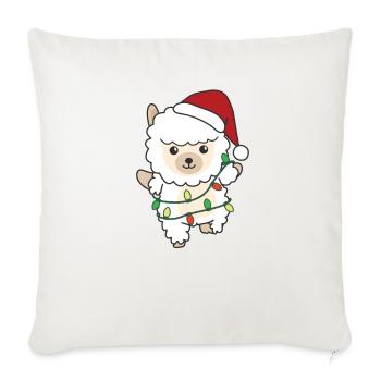 Alpaga Noël Animaux d’hiver Alpagas - Housse de coussin décorative 45 x 45 cm - blanc nature - Devant