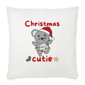 Mouse Christmas Mice Christmas Cutie - Sofa pillowcase 17,3'' x 17,3'' (45 x 45 cm) - natural white - Front
