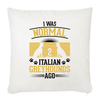 Cadeau de lévrier italien - Housse de coussin décorative 45 x 45 cm - blanc nature - Devant