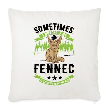 Fennek Cadeau Fennec Renard du désert - Housse de coussin décorative 45 x 45 cm - blanc nature - Devant
