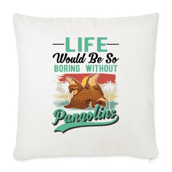 Pangolin Cadeau Pangolin - Housse de coussin décorative 45 x 45 cm - blanc nature - Devant