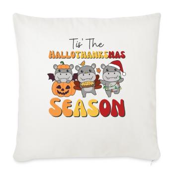 Tis' the Hallothanksmas Season Hippo - Housse de coussin décorative 45 x 45 cm - blanc nature - Devant