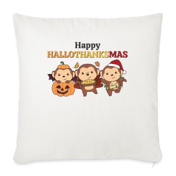 Happy Hallothanksmas Monkey Christmas Monkey - Sofa pillowcase 17,3'' x 17,3'' (45 x 45 cm) - natural white - Front