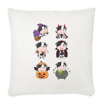 Kuh Halloween Teufel Kürbis Vampier Kostüm - Sofakissenbezug 45 x 45 cm - Naturweiß  - Vorne