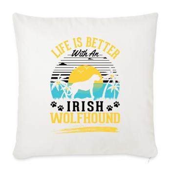 Lévrier irlandais Lévrier irlandais - Housse de coussin décorative 45 x 45 cm - blanc nature - Devant