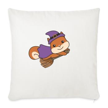 Écureuil Halloween Sorcière Enfants Costume de Sorcière - Housse de coussin décorative 45 x 45 cm - blanc nature - Devant
