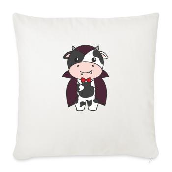 Cow Happy Halloween Cute Vampire Costume - Sofa pillowcase 17,3'' x 17,3'' (45 x 45 cm) - natural white - Front