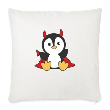 Pingouin Happy Halloween Devil Costume - Housse de coussin décorative 45 x 45 cm - blanc nature - Devant