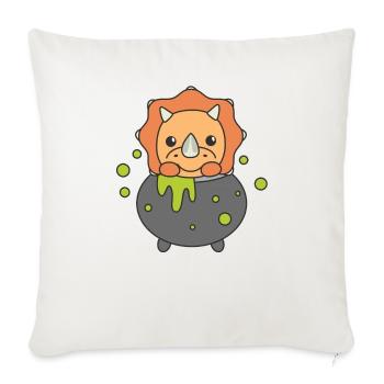 Triceratops Happy Halloween Cauldron Bat - Housse de coussin décorative 45 x 45 cm - blanc nature - Devant