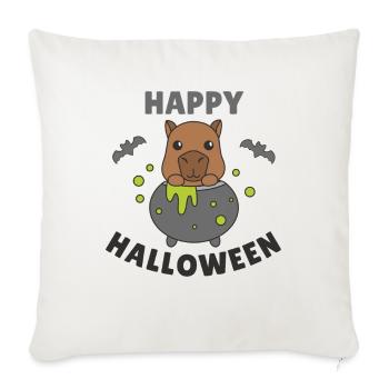 Capybara Happy Halloween Witch's Cauldron Bat - Sofa pillowcase 17,3'' x 17,3'' (45 x 45 cm) - natural white - Front