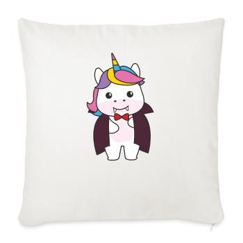 Unicorn Happy Halloween Cute Vampire Costume - Sofa pillowcase 17,3'' x 17,3'' (45 x 45 cm) - natural white - Front
