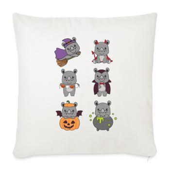 Nashorn Halloween Teufel Kürbis Vampier Kostüm - Sofakissenbezug 45 x 45 cm - Naturweiß  - Vorne