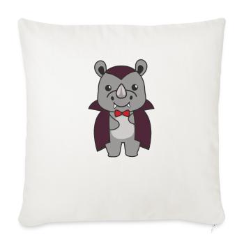 Rhinoceros Happy Halloween Cute Vampire Costume - Sofa pillowcase 17,3'' x 17,3'' (45 x 45 cm) - natural white - Front