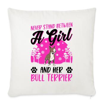 Bull Terrier Fille Miniature Bull Terrier - Housse de coussin décorative 45 x 45 cm - blanc nature - Devant