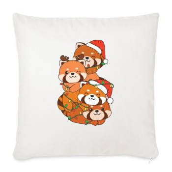 Roter Panda Weihnachtsbaum Weihnachts Tiere - Sofakissenbezug 45 x 45 cm - Naturweiß  - Vorne