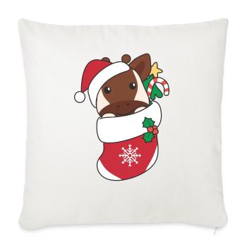 Okapi Christmas Snow Winter Animals Okapi - Sofa pillowcase 17,3'' x 17,3'' (45 x 45 cm) - natural white - Front