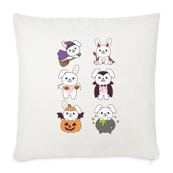 Hase Halloween Teufel Kürbis Vampier Kostüm - Sofakissenbezug 45 x 45 cm - Naturweiß  - Vorne