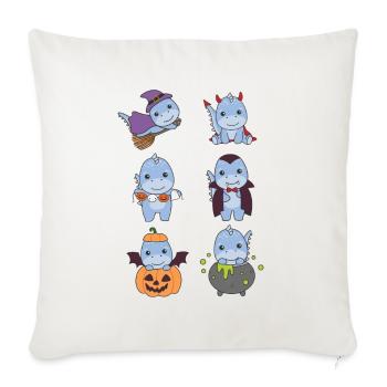 Dino Halloween Devil Pumpkin Vampire Costume - Sofa pillowcase 17,3'' x 17,3'' (45 x 45 cm) - natural white - Front