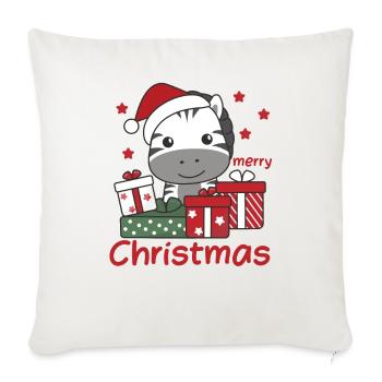 Zebra Weihnachten Geschenk Winter Tiere Zebra - Sofakissenbezug 45 x 45 cm - Naturweiß  - Vorne
