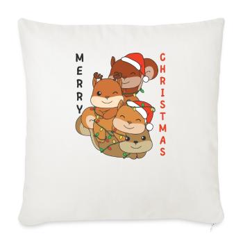 Squirrel Christmas Tree Christmas Animals - Sofa pillowcase 17,3'' x 17,3'' (45 x 45 cm) - natural white - Front