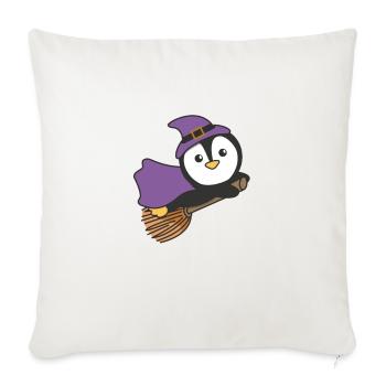 Pingouin Halloween Sorcière Enfants Costume de Sorcière - Housse de coussin décorative 45 x 45 cm - blanc nature - Devant