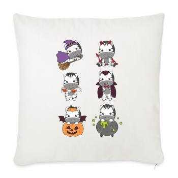 Zebra Halloween Teufel Kürbis Vampier Kostüm - Sofakissenbezug 45 x 45 cm - Naturweiß  - Vorne