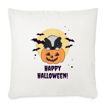 Skunk Pumpkin Mouffettes mignonnes Joyeux Halloween - Housse de coussin décorative 45 x 45 cm - blanc nature - Devant