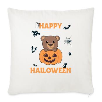 Bear in pumpkin cute bears Happy Halloween - Sofa pillowcase 17,3'' x 17,3'' (45 x 45 cm) - natural white - Front