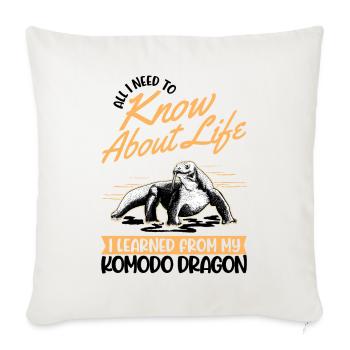 Dragon de Komodo dragon de Komodo varan lézard - Housse de coussin décorative 45 x 45 cm - blanc nature - Devant