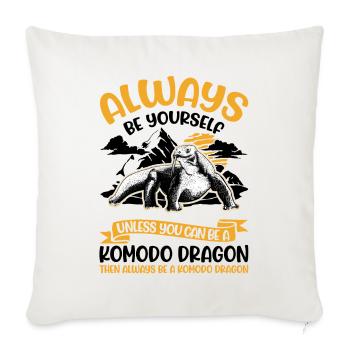 Always be yourself Komodo Dragon Komodo Dragons - Sofa pillowcase 17,3'' x 17,3'' (45 x 45 cm) - natural white - Front