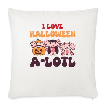 Axolotl Halloween Pun Pumpkin Bat - Sofa pillowcase 17,3'' x 17,3'' (45 x 45 cm) - natural white - Front