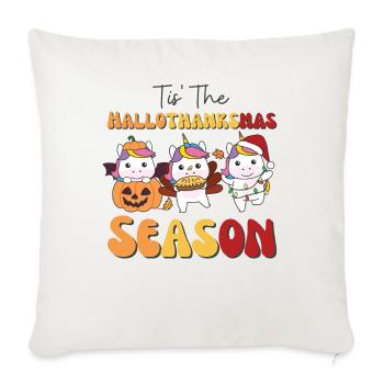 Tis' la licorne de la saison Hallothanksmas - Housse de coussin décorative 45 x 45 cm - blanc nature - Devant