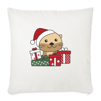 Loutre Cadeau de Noël Animaux d’hiver Loutre Loutre - Housse de coussin décorative 45 x 45 cm - blanc nature - Devant