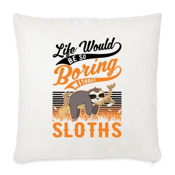 Paresseux Cadeau Paresseux - Housse de coussin décorative 45 x 45 cm - blanc nature - Devant